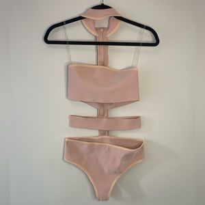 Brand new double lined pink tank bodysuit